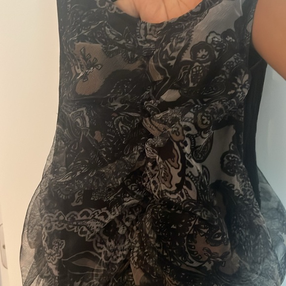 Elegant Black Ruched Dress; high neck similar to tank top style with thick strap - Picture 5 of 6